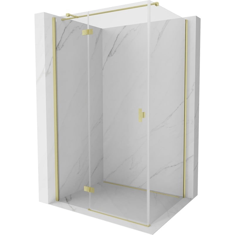 Mexen Mist-H T Duschkabine Schwingtür links 70 x 90 cm, transparent, gebürstetes Gold - 8A5T-070-090-55-00-L