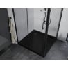 Mexen Apia Duschkabine Schiebetür 90 x 90 cm, transparent, schwarz + Duschwanne Flat, schwarz - 840-090-090-70-00-4070B