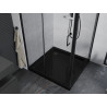Mexen Apia verschiebbare Duschkabine 90 x 90 cm, transparent, schwarz + Flat-Duschwanne, schwarz - 840-090-090-70-00-4070B