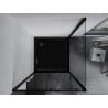Mexen Apia Duschkabine Schiebetür 90 x 90 cm, transparent, schwarz + Duschwanne Flat, schwarz - 840-090-090-70-00-4070B