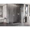 Mexen Lunar-B Duschkabine schwenkbar rechts 85 x 80 cm, transparent, weiß - 832-085-080-20-00-P