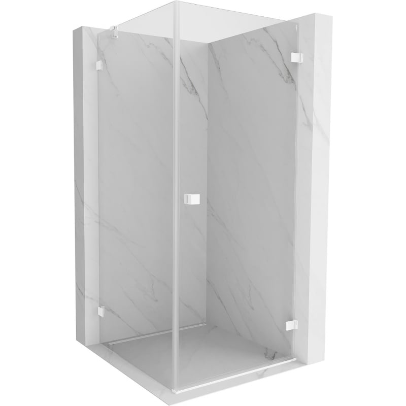 Mexen Lunar-B Duschkabine öffnend rechts 90 x 90 cm, transparent, weiß - 832-090-090-20-00-P