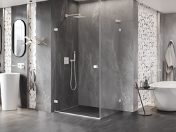 Mexen Lunar-B L Duschkabine, schwenkbar, links, 95 x 80 cm, transparent, weiß - 832L-095-080-20-00-L
