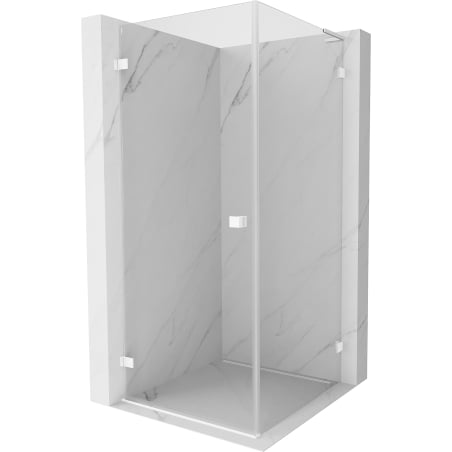 Mexen Lunar-B L Duschkabine schwenkbar links 90 x 90 cm, transparent, weiß - 832L-090-090-20-00-L