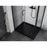 Mexen Apia schiebbare Duschkabine 100 x 90 cm, transparent, schwarz + Duschwanne Flat, schwarz - 840-100-090-70-00-4070B