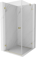 Mexen Lunar-B Duschkabine schwenkbar links 80 x 80 cm, transparent, gold - 832-080-080-50-00-L