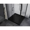 Mexen Apia Duschkabine zum Schieben 100 x 100 cm, transparent, schwarz + Duschwanne Flat, schwarz - 840-100-100-70-00-4070B
