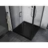 Mexen Apia Schiebedusche 100 x 100 cm, transparent, schwarz + Duschwanne Flat, schwarz - 840-100-100-70-00-4070B