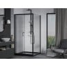Mexen Apia Duschkabine zum Schieben 100 x 100 cm, transparent, schwarz + Duschwanne Flat, schwarz - 840-100-100-70-00-4070B