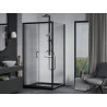 Mexen Apia Schiebedusche 100 x 100 cm, transparent, schwarz + Duschwanne Flat, schwarz - 840-100-100-70-00-4070B