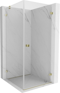 Mexen Lunar-B Duschkabine schwenkbar rechts 80 x 80 cm, transparent, gold - 832-080-080-50-00-P
