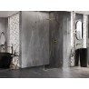 Mexen Lunar-B Duschkabine schwenkbar rechts 80 x 80 cm, transparent, gold - 832-080-080-50-00-P