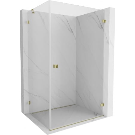 Mexen Lunar-B Duschkabine schwenkbar rechts 85 x 80 cm, transparent, gold - 832-085-080-50-00-P