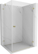 Mexen Lunar-B Duschkabine, öffnend, rechts, 100 x 80 cm, transparent, gold - 832-100-080-50-00-P