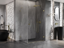 Mexen Lunar-B Duschkabine rechts öffnend 95 x 90 cm, transparent, gold - 832-095-090-50-00-P