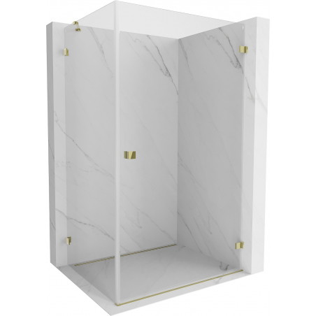 Mexen Lunar-B Duschkabine schwenkbar rechts 100 x 90 cm, transparent, gold - 832-100-090-50-00-P