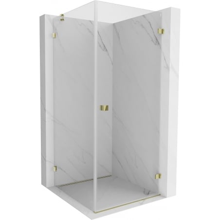 Mexen Lunar-B Duschkabine mit nach rechts öffnender Tür 100 x 100 cm, transparent, gold - 832-100-100-50-00-P