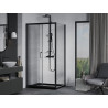Mexen Apia Schiebeduschkabine 110 x 90 cm, transparent, schwarz + Duschwanne Flat, schwarz - 840-110-090-70-00-4070B