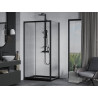 Mexen Apia Schiebeduschkabine 110 x 90 cm, transparent, schwarz + Duschwanne Flat, schwarz - 840-110-090-70-00-4070B
