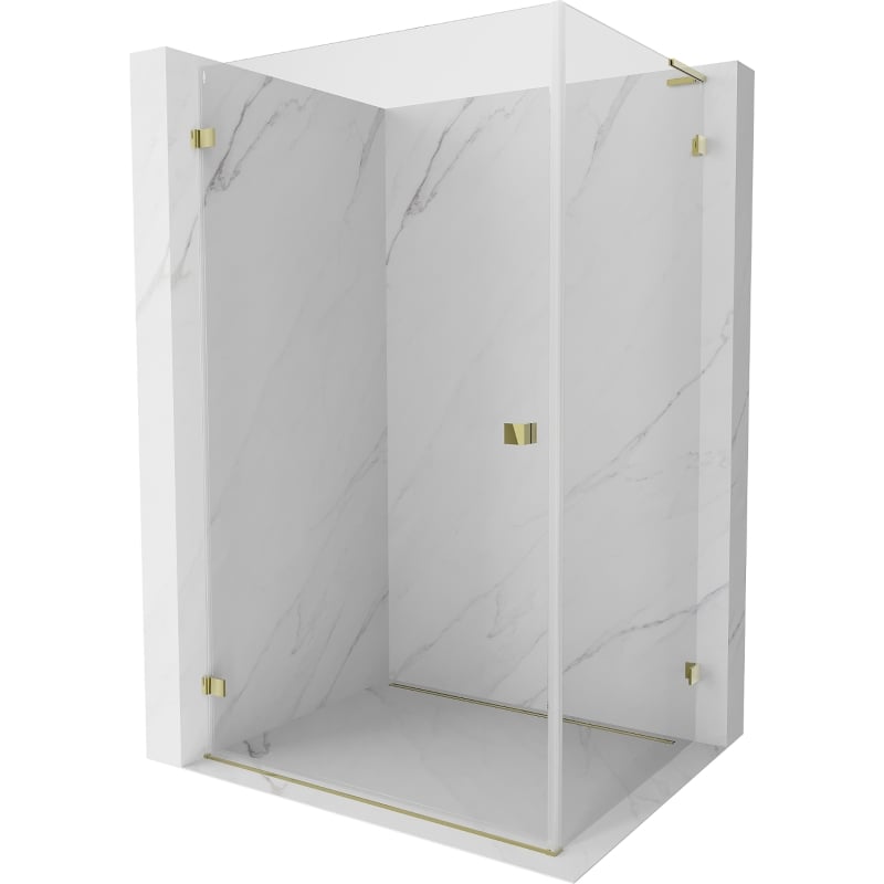 Mexen Lunar-B L linke Duschkabine 85 x 80 cm, transparent, gold - 832L-085-080-50-00-L