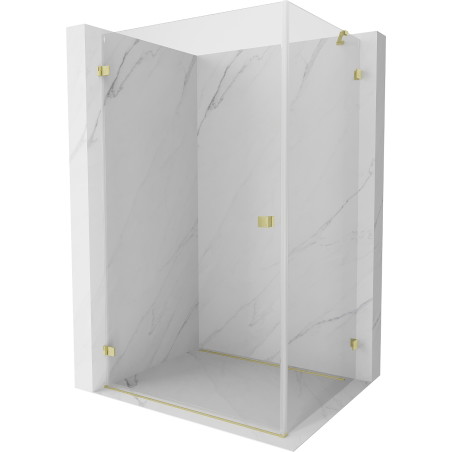 Mexen Lunar-B Pivot-Duschkabine links 85 x 80 cm, transparent, gold gebürstet - 832-085-080-55-00-L