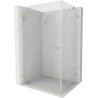 Mexen Lunar-B Duschkabine schwenkbar links 90 x 80 cm, transparent, gebürstetes Gold - 832-090-080-55-00-L