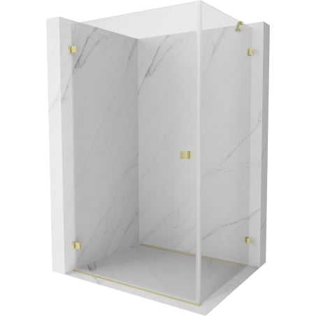Mexen Lunar-B Pendeltür-Duschkabine links 100 x 80 cm, transparent, gebürstetes Gold - 832-100-080-55-00-L