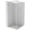 Mexen Lunar-B Duschkabine schwenkbar links 90 x 90 cm, transparent, gebürstetes Gold - 832-090-090-55-00-L
