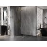 Mexen Lunar-B Duschkabine schwenkbar links 90 x 90 cm, transparent, gebürstetes Gold - 832-090-090-55-00-L