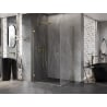 Mexen Lunar-B Duschkabine, schwenkbar, links, 95 x 90 cm, transparent, gebürstet gold - 832-095-090-55-00-L