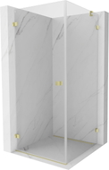 Mexen Lunar-B Duschkabine aufschwingbar links 100 x 100 cm, transparent, gebürstetes Gold - 832-100-100-55-00-L