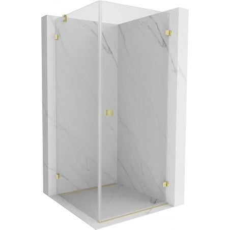 Mexen Lunar-B Duschkabine öffnend rechts 80 x 80 cm, transparent, gebürstetes Gold - 832-080-080-55-00-P