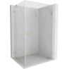 Mexen Lunar-B Duschkabine, rechts öffnend, 90 x 80 cm, transparent, gebürstetes Gold - 832-090-080-55-00-P