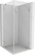 Mexen Lunar-B Duschkabine, rechts öffnend, 90 x 90 cm, transparent, gebürstetes Gold - 832-090-090-55-00-P
