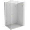 Mexen Lunar-B Duschkabine schwenkbar rechts 100 x 90 cm, transparent, gebürstetes Gold - 832-100-090-55-00-P