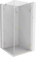 Mexen Lunar-B Duschkabine schwenkbar rechts 100 x 100 cm, transparent, gebürstetes Gold - 832-100-100-55-00-P