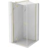 Mexen Mist-H T Duschkabine schwenkbar links 110 x 110 cm, transparent, gebürstetes Gold - 8A5T-110-110-55-00-L