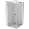 Mexen Lunar-B Duschkabine, schwenkbar, links, 80 x 80 cm, transparent, Roségold - 832-080-080-60-00-L