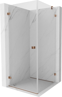 Mexen Lunar-B Duschkabine, schwenkbar, links, 80 x 80 cm, transparent, Roségold - 832-080-080-60-00-L