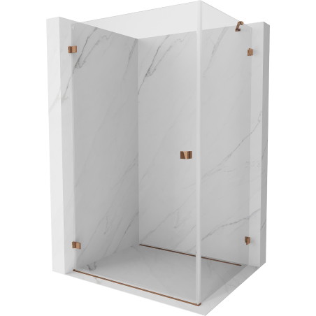 Mexen Lunar-B Duschkabine schwenkbar links 95 x 80 cm, transparent, Roségold - 832-095-080-60-00-L