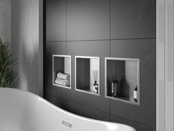 Mexen X-Wall-R Einbau-Nischenregal mit Flansch 30 x 30 cm, Inox - 1910303010