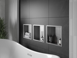 Mexen X-Wall-R Einbauregal mit Flansch 30 x 30 cm, inox - 1910303010