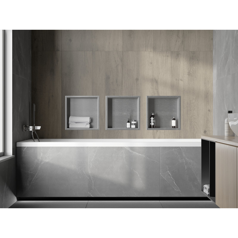 Mexen X-Wall-R Nischenregal mit Flansch 30 x 30 cm, Inox - 1910303010