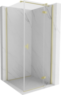 Mexen Mist-H T Duschkabine Schwingtür rechts 80 x 80 cm, transparent, gebürstet Gold - 8A5T-080-080-55-00-P