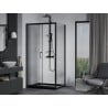 Mexen Apia Duschkabine zum Schieben 130 x 100 cm, transparent, schwarz + Duschwanne Flat, schwarz - 840-130-100-70-00-4070B