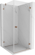 Mexen Lunar-B Duschkabine mit öffnbarer Tür rechts 80 x 80 cm, transparent, Roségold - 832-080-080-60-00-P