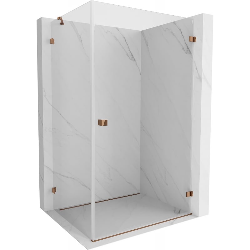 Mexen Lunar-B Duschkabine mit rechter Tür 85 x 80 cm, transparent, Roségold - 832-085-080-60-00-P