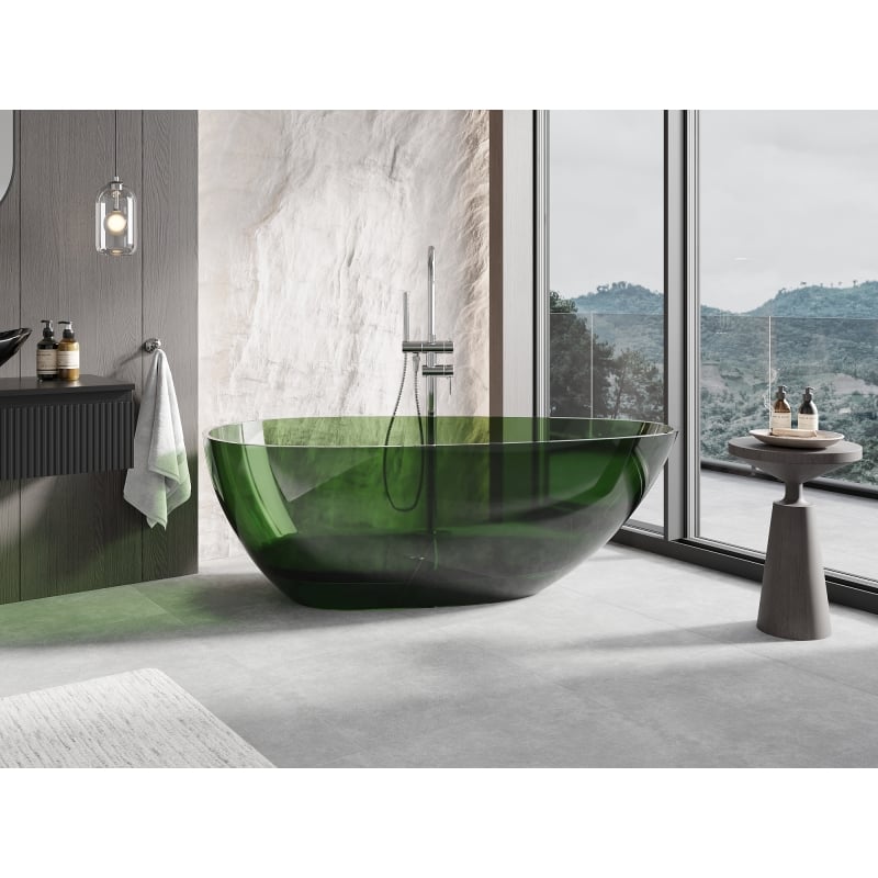Mexen Glass Wald freistehende transparente Wanne 170 x 85 cm, Chrom-Ablauf - 58061708502