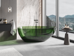 Mexen Glass freistehende transparente Badewanne 170 x 85 cm, Forest, Chrom-Ablauf - 58061708502