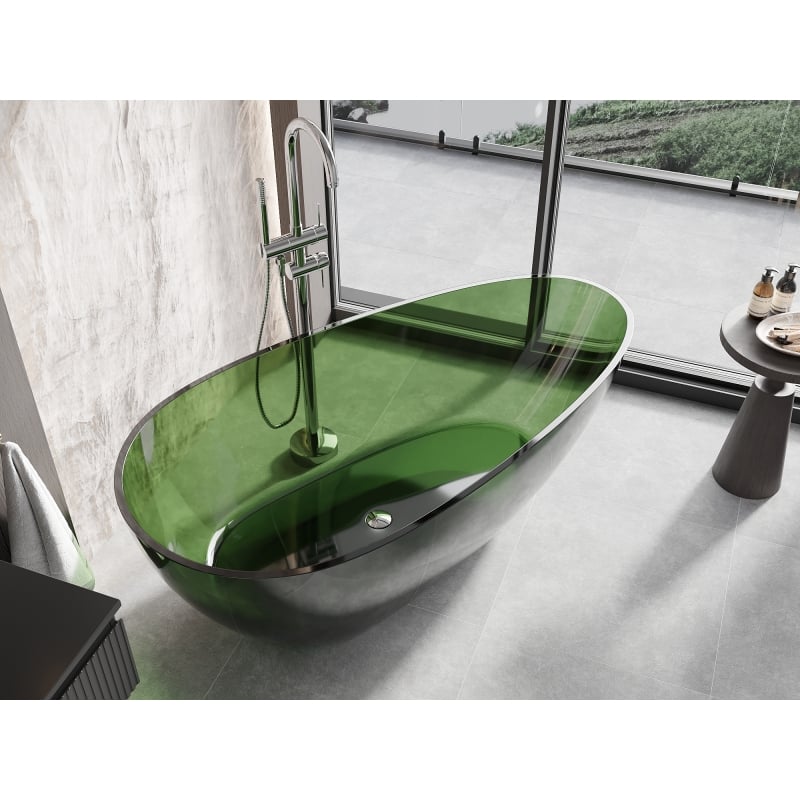 Mexen Glass Wald freistehende transparente Wanne 170 x 85 cm, Chrom-Ablauf - 58061708502